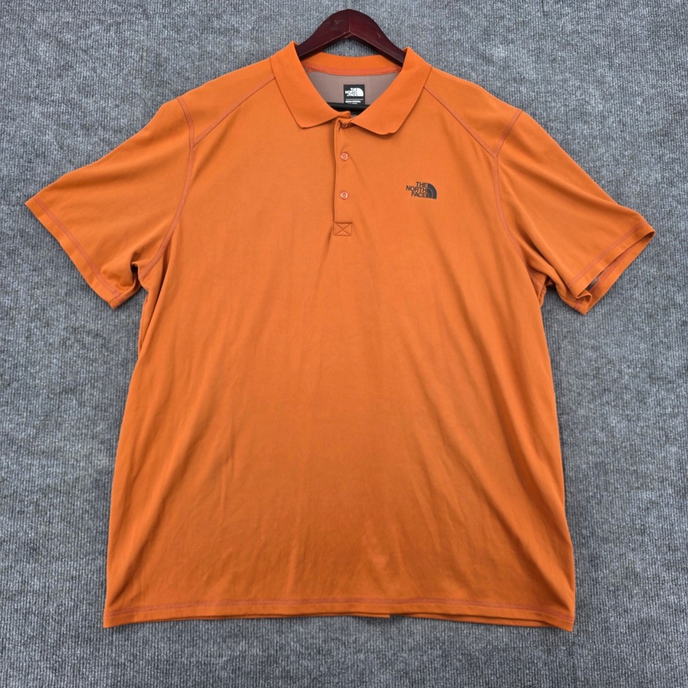The North Face Mens XXL Orange FlashDry Short Sleeve Performance Polo Shirt
